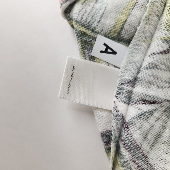 Ann Taylor linen tropical animal print t-shirt top featuring monkeys giraffes M - Picture 10 of 10